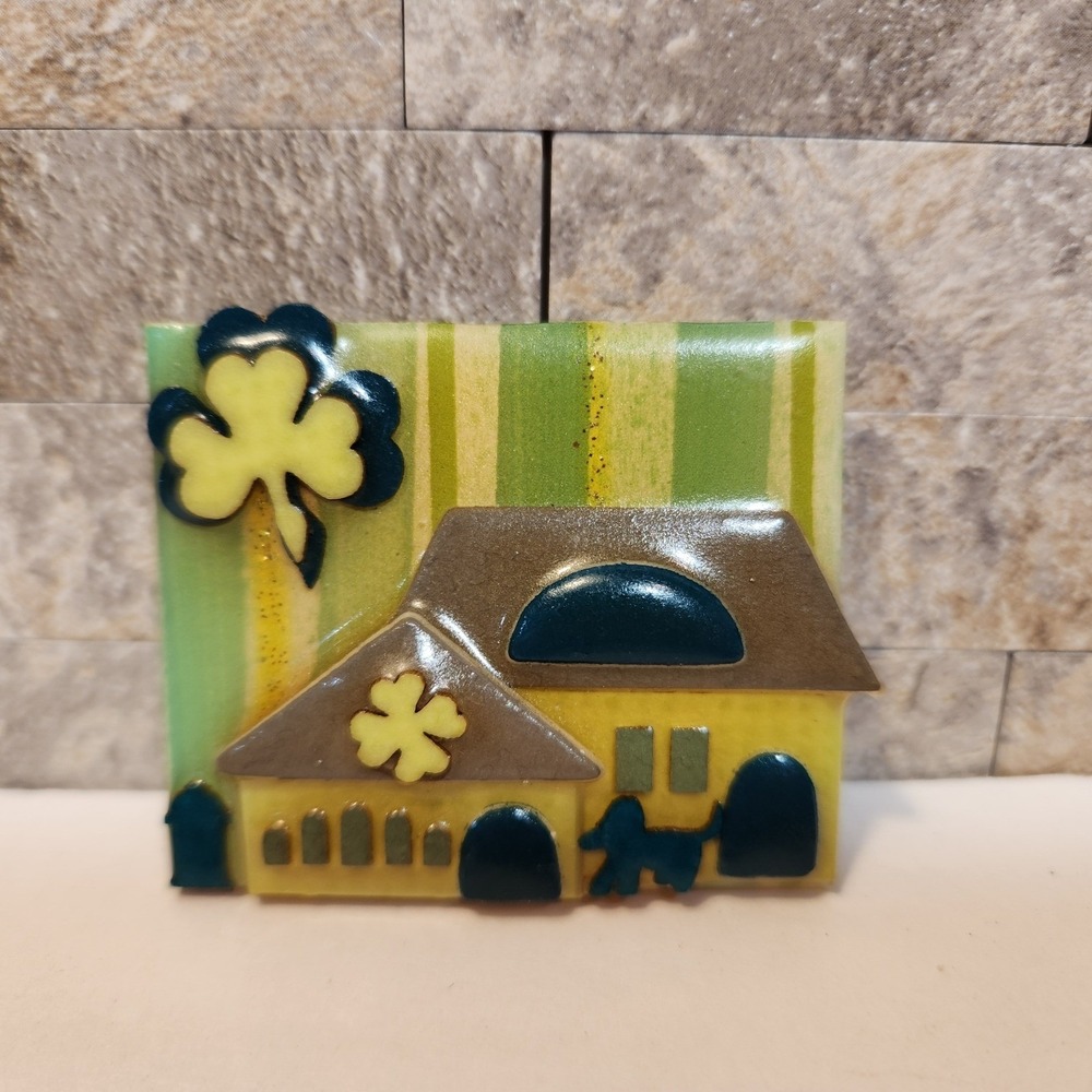 House Pins by Lucinda Enamel House Shamrock Pin Brooch Rare St Patricks Day